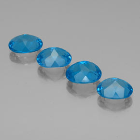 Pedras preciosas de topázio azul natural de  ct, corte oval, VVS-VS