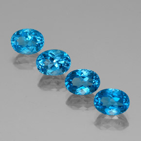 Pedras preciosas de topázio azul natural de  ct, corte oval, VVS-VS