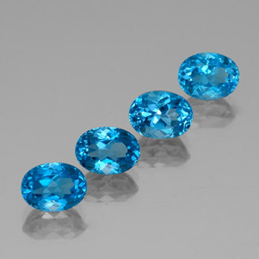Pedras preciosas de topázio azul natural de  ct, corte oval, VVS-VS