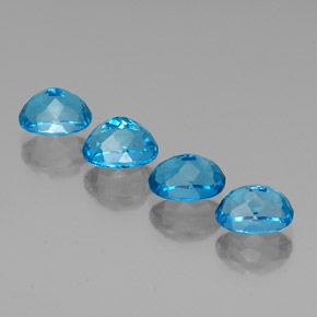Pedras preciosas de topázio azul natural de  ct, corte oval, VVS-VS