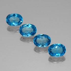 Pedras preciosas de topázio azul natural de  ct, corte oval, VVS-VS