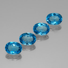 Pedras preciosas de topázio azul natural de  ct, corte oval, VVS-VS