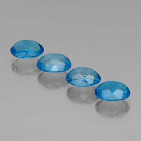 Pedras preciosas de topázio azul natural de  ct, corte oval, VVS-VS