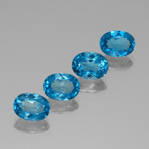 Pedras preciosas de topázio azul natural de 6,84 ct, corte oval, VVS-VS