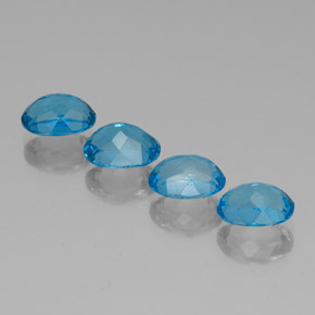 Pedras preciosas de topázio azul natural de 6,84 ct, corte oval, VVS-VS