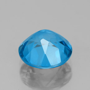 Topázio azul natural 3,10ct, corte redondo, VVS-VS