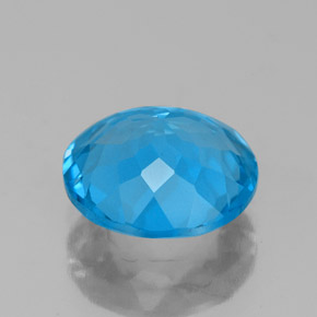 Topázio azul natural 3,24ct, corte redondo, VS