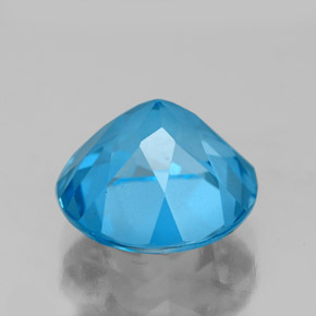 Topázio azul natural 3,75ct, corte redondo, VVS
