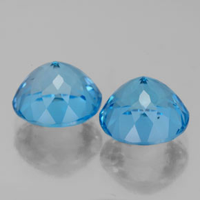 Pedras preciosas de topázio azul natural de  ct, corte redondo, VS