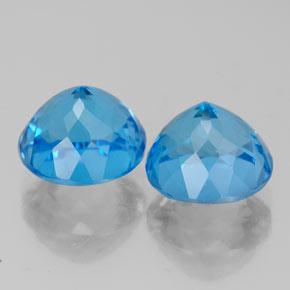 Pedras preciosas de topázio azul natural de  ct, corte redondo, VVS-VS