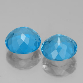 Pedras preciosas de topázio azul natural de  ct, corte redondo, VVS-VS