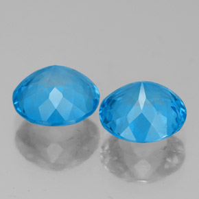 Pedras preciosas de topázio azul natural de  ct, corte redondo, VVS