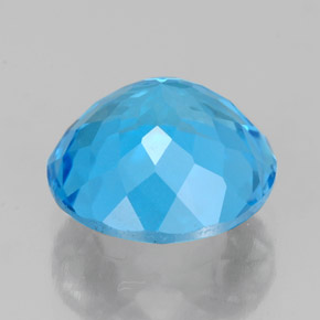 Topázio azul natural 3,48ct, corte redondo, VVS