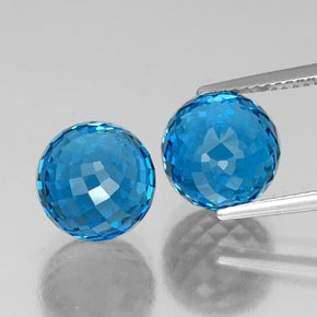 Pedras preciosas de topázio azul natural de 13,85 ct, esfera / bola, VVS-VS