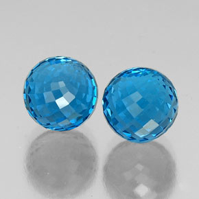 Pedras preciosas de topázio azul natural de 13,85 ct, esfera / bola, VVS-VS