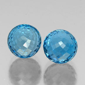 Pedras preciosas de topázio azul natural de 11,51 ct, esfera / bola, VVS-VS