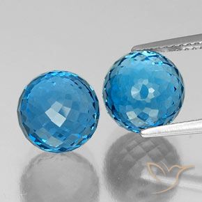Pedras preciosas de topázio azul natural de 13,05 ct, esfera / bola, VS