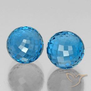 Pedras preciosas de topázio azul natural de 13,05 ct, esfera / bola, VS