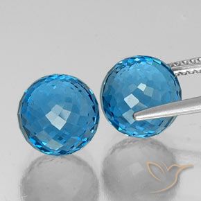 Pedras preciosas de topázio azul natural de 13,05 ct, esfera / bola, VS
