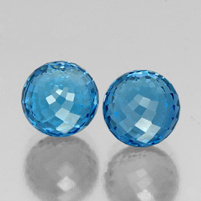 Pedras preciosas de topázio azul natural de 14,32 ct, esfera / bola, VVS