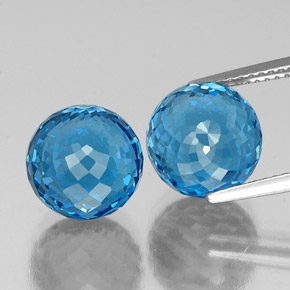 Pedras preciosas de topázio azul natural de  ct, esfera / bola, VS