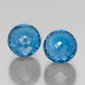 Pedras preciosas de topázio azul natural de  ct, esfera / bola, VS
