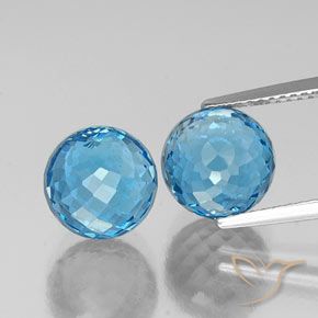11.94ctw Natural Azul Suíço Topázio, Esfera / Bola, VVS-VS