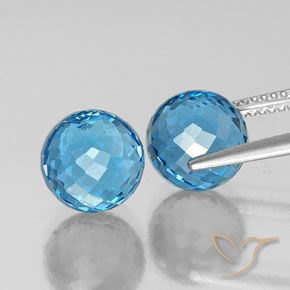 Pedras preciosas de Topázio Azul Suíço natural de 11.94 ct, Esfera / Bola, VVS-VS