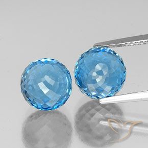 11.95ctw Natural Azul Suíço Topázio, Esfera / Bola, VS