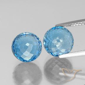 12.13ctw Natural Azul Suíço Topázio, Esfera / Bola, VVS-VS