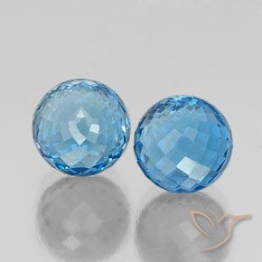 Pedras preciosas de Topázio Azul Suíço natural de 13.29 ct, Esfera / Bola, VVS-VS