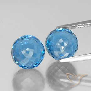 Pedras preciosas de topázio azul natural de 13,20 ct, esfera / bola, VVS-VS