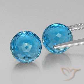 Pedras preciosas de Topázio Azul Suíço natural de 13.53 ct, Esfera / Bola, VVS-VS
