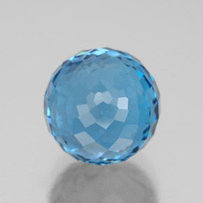 Topázio azul natural 6,55ct, esfera / bola, VS