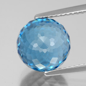 Topázio Azul Suíço Natural 7.65ct, Esfera / Bola, VVS-VS