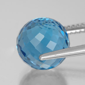 Topázio Azul Suíço Natural 7.65ct, Esfera / Bola, VVS-VS
