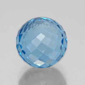 Topázio azul natural 7,53ct, esfera / bola, VS