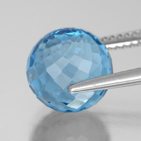 Topázio azul natural 7,53ct, esfera / bola, VS
