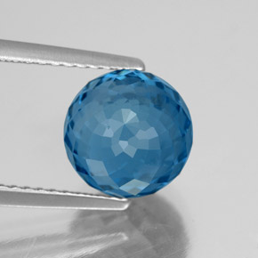Topázio Londres Azul Natural 5.52ct, Esfera / Bola, VVS-VS