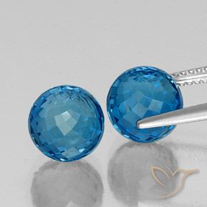 Pedras preciosas de Topázio Londres Azul natural de 9.04 ct, Esfera / Bola, VVS-VS