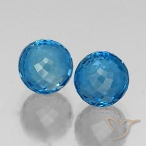 Pedras preciosas de Topázio Azul Suíço natural de 9.58 ct, Esfera / Bola, VVS-VS