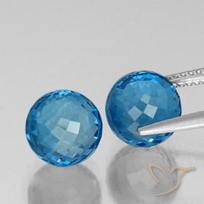 Pedras preciosas de Topázio Azul Suíço natural de 9.58 ct, Esfera / Bola, VVS-VS