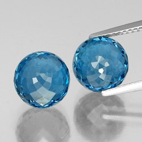 Topázio azul natural 11,06ct, esfera / bola, VVS-VS