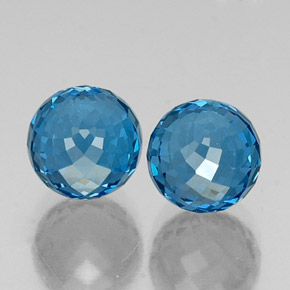 Topázio azul natural 11,06ct, esfera / bola, VVS-VS