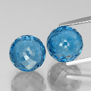 Pedras preciosas de topázio azul natural de 11,84 ct, esfera / bola, VS