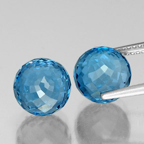 Pedras preciosas de topázio azul natural de 11,84 ct, esfera / bola, VS