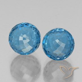 Pedras preciosas de Topázio Azul Suíço natural de 10.41 ct, Esfera / Bola, VS
