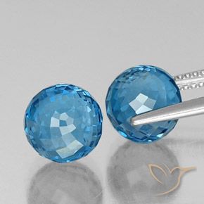 Pedras preciosas de Topázio Azul Suíço natural de 10.41 ct, Esfera / Bola, VS