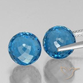 Pedras preciosas de Topázio Azul Suíço natural de 11.44 ct, Esfera / Bola, VS