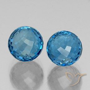 Pedras preciosas de Topázio Azul Suíço natural de 10.88 ct, Esfera / Bola, VS